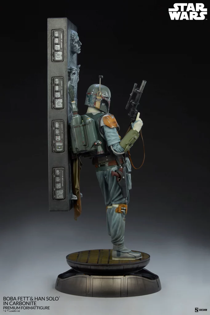 Sideshow Boba Fett and Han Solo in Carbonite Star Wars Collectible Statue Pre-Order 4